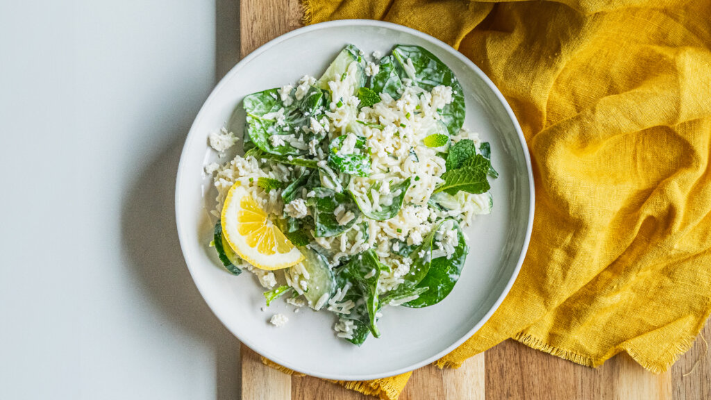 Spring Rice Salad with Herbed Buttermilk Dressing